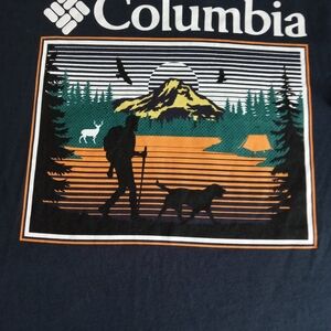 Columbia Dark Blue T-Shirt with Nature Graphic